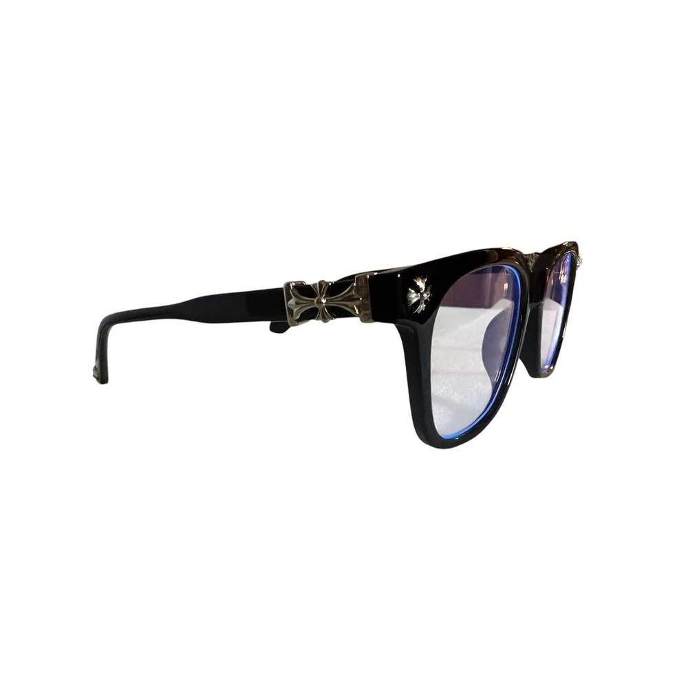 37.-   Classic Black Square Frame Cross Metal Shades Men Women noprescription